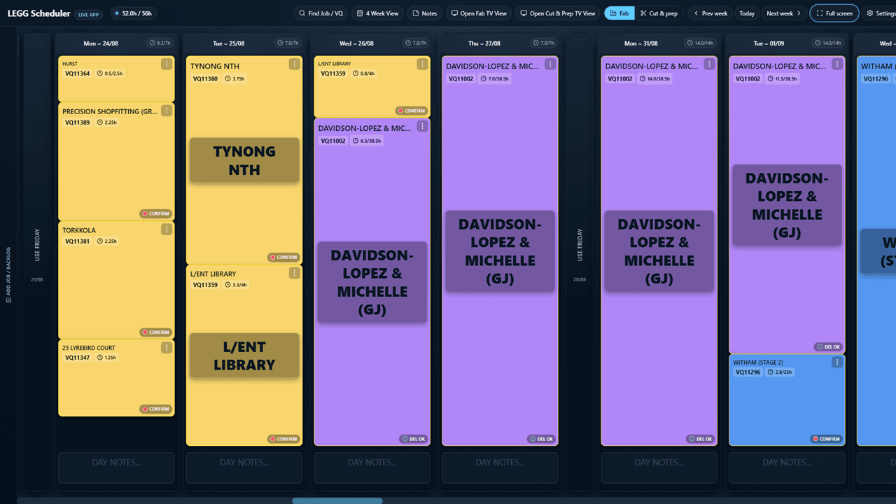 LEGG Windows & Doors content management view